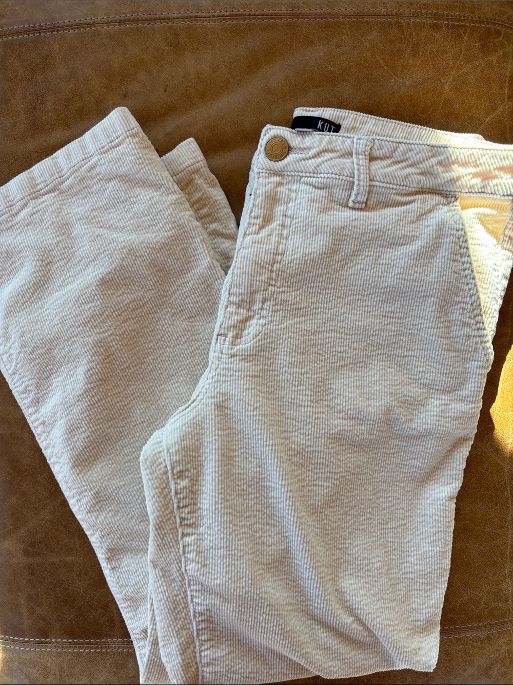 Kut from the Kloth Women's Cream Corduroy pants